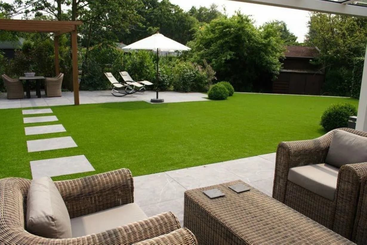 Commercial artificial grass green space