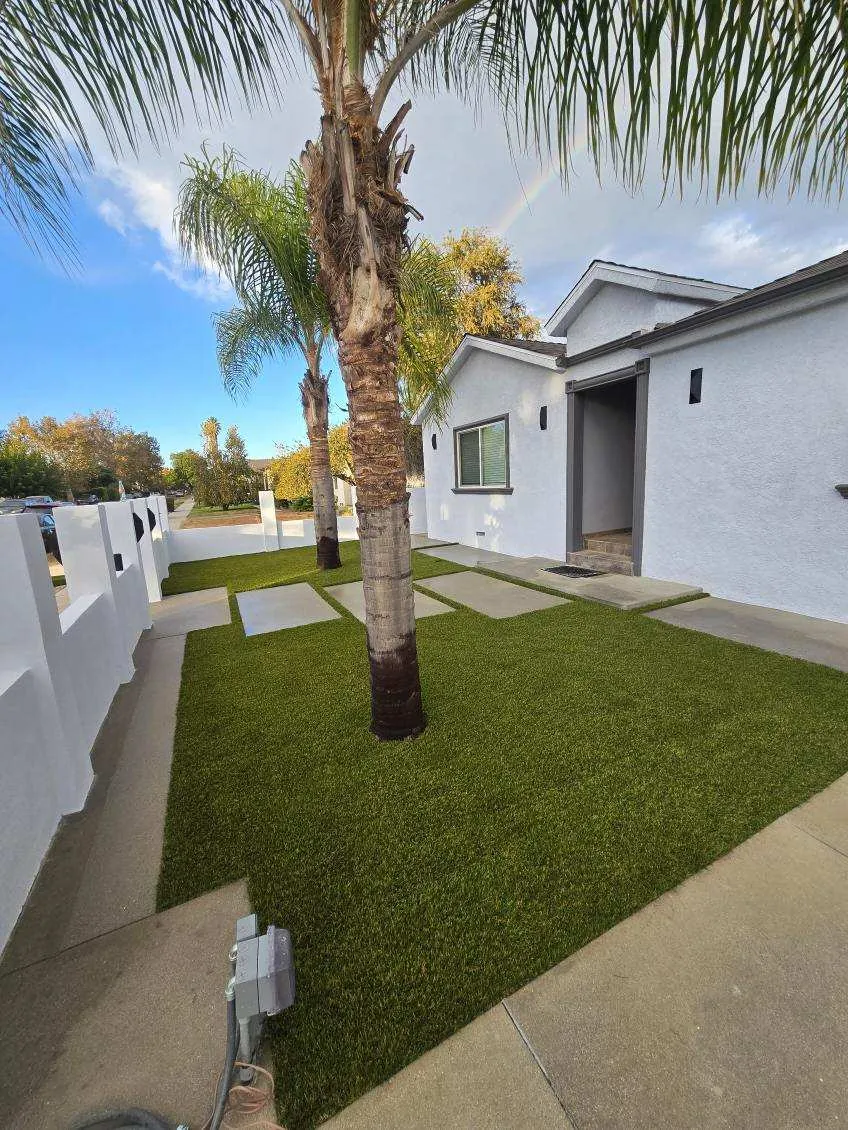 Seamless artificial grass installation on a leveled surface